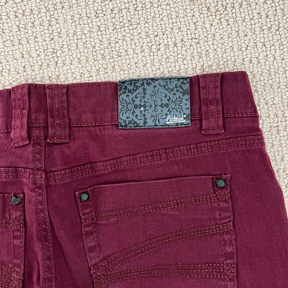 Maroon Slim Straight Leg Jeans - Picture 9 of 10